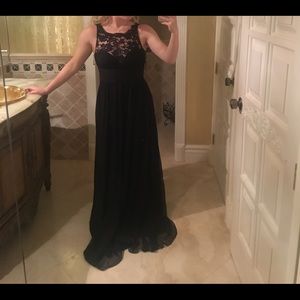 Black lace prom dress
